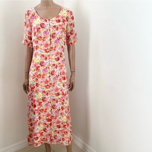 Gerard Darel Button Front Floral Midi Dress, small
